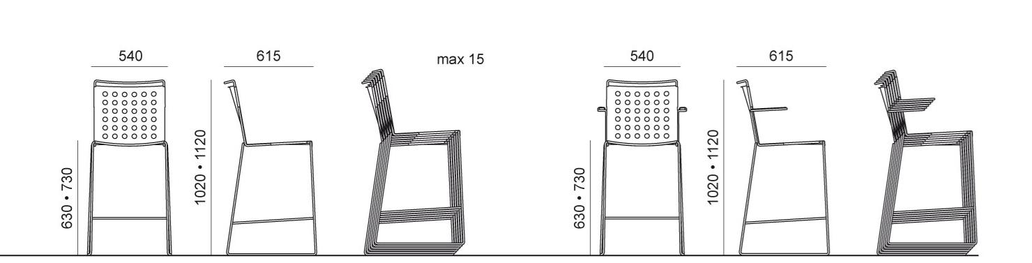 Urbantime Табурет садовый высокий со спинкой Busy sun-id-1376877 - Вид №3