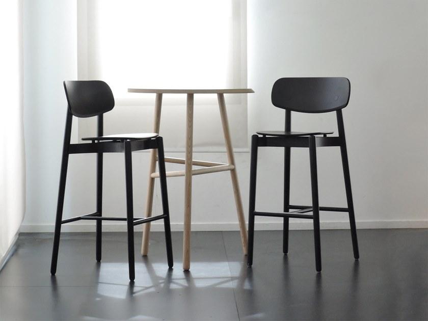 Bedont Высокий деревянный табурет со спинкой Fizz B95 801f / b95 801r - Вид №1