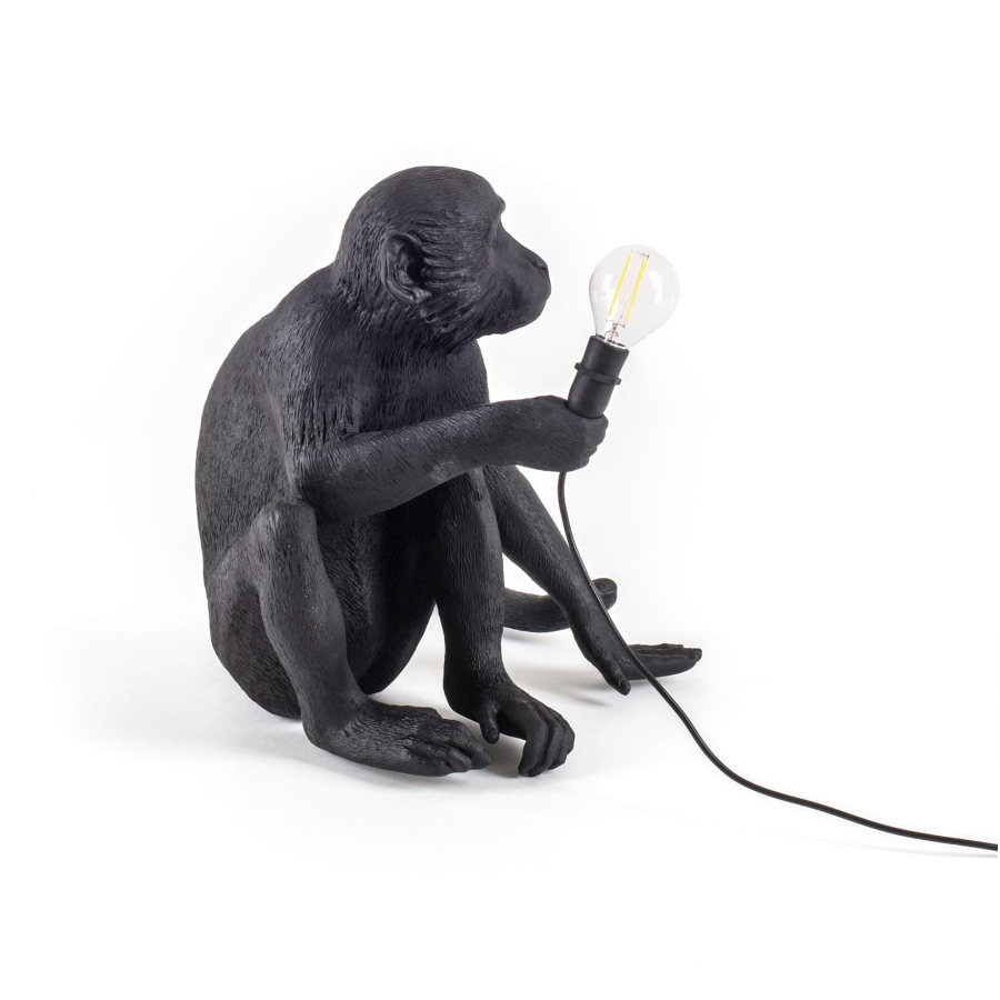Светильник Monkey Lamp Sitting, черный Seletti 14922 - Вид №5