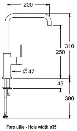 GUGLIELMI Кухонный смеситель, однорычажный, с поворотным изливом Sprint Fgsp29101 - Вид №11