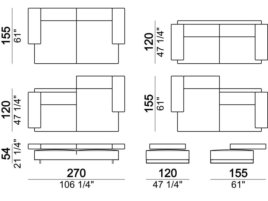 Секционный диван из ткани Arketipo ARCH-00144959 - Вид №8