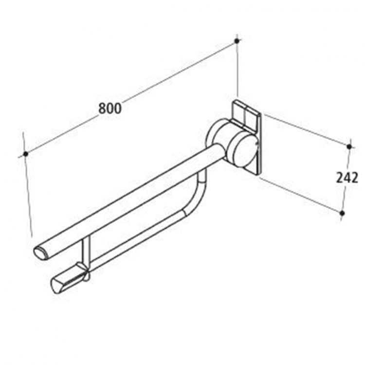 S6360AC Складной шарнирный опорный поручень 80 см Ideal Standard CONTOUR - Вид №2