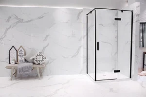 Душевое ограждение (R-open) одна распашная дверь BLACKLINE BS120.3113AB bravat