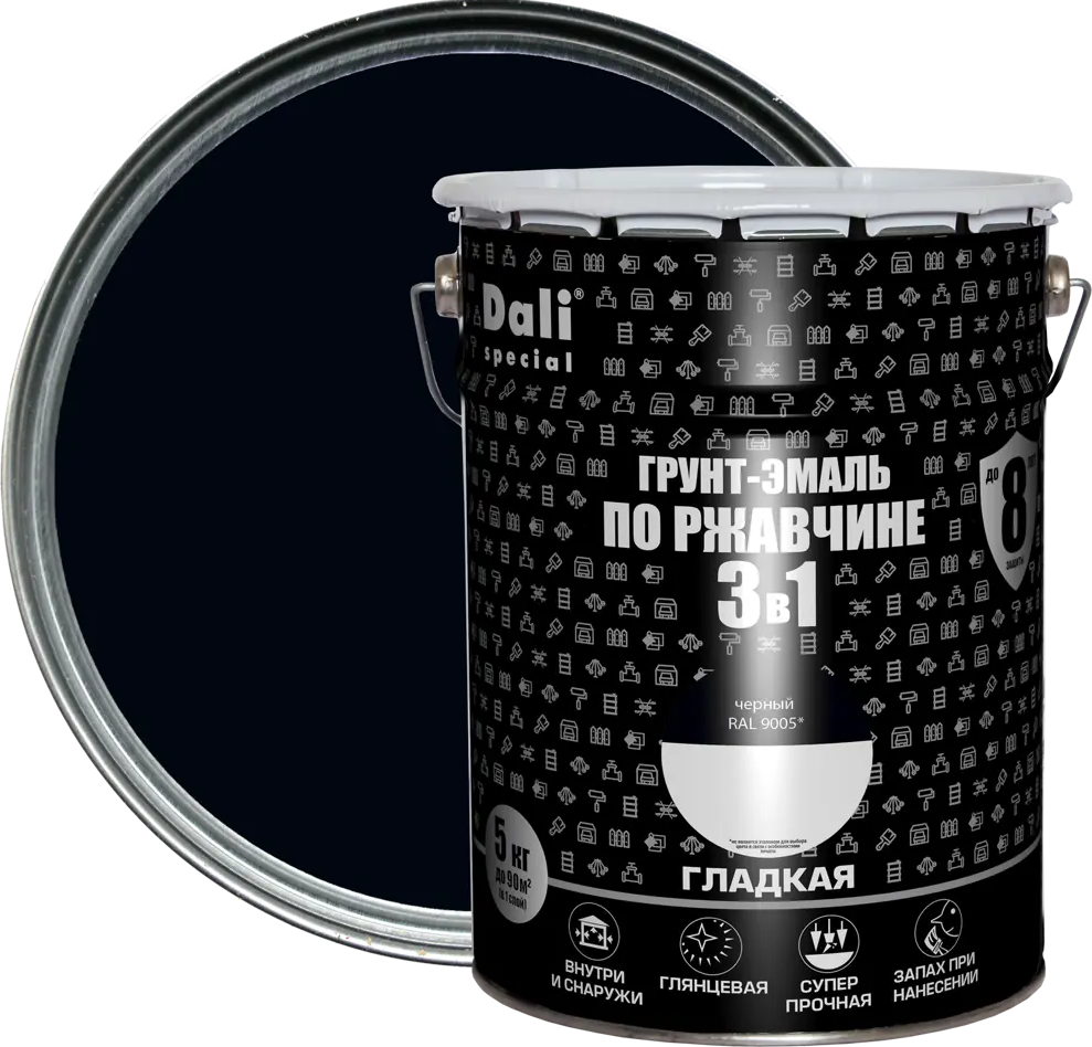 Грунт-эмаль 3 в 1 Dali - универсальная защита металла от коррозии 84584239