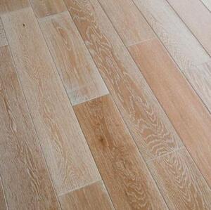 Массивная доска Magestik floor С покрытием Беленый () (400-1800)x150x18мм Дуб с брашью (Текстурированная) 400-1800х150 мм.