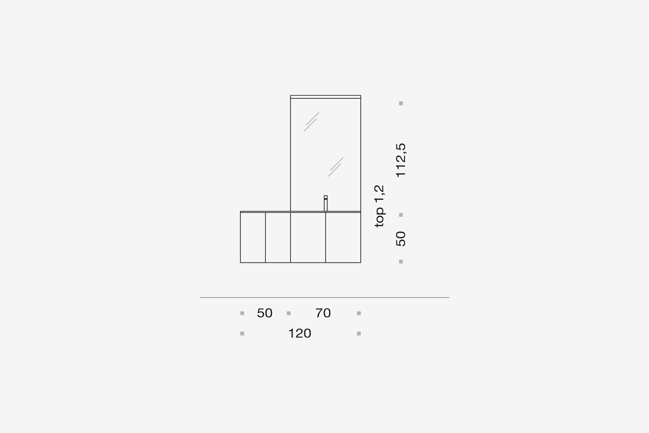 Напольный умывальник с зеркалом ARCOM Rail ARCH-00115159 - Вид №3
