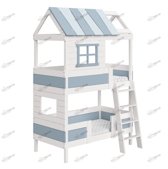 Кровать-домик двухъярусная Home nord M 80х160 см белая, серая ELLIPSE ELLIPSE HOME 351777 Белый;серый Santreyd 