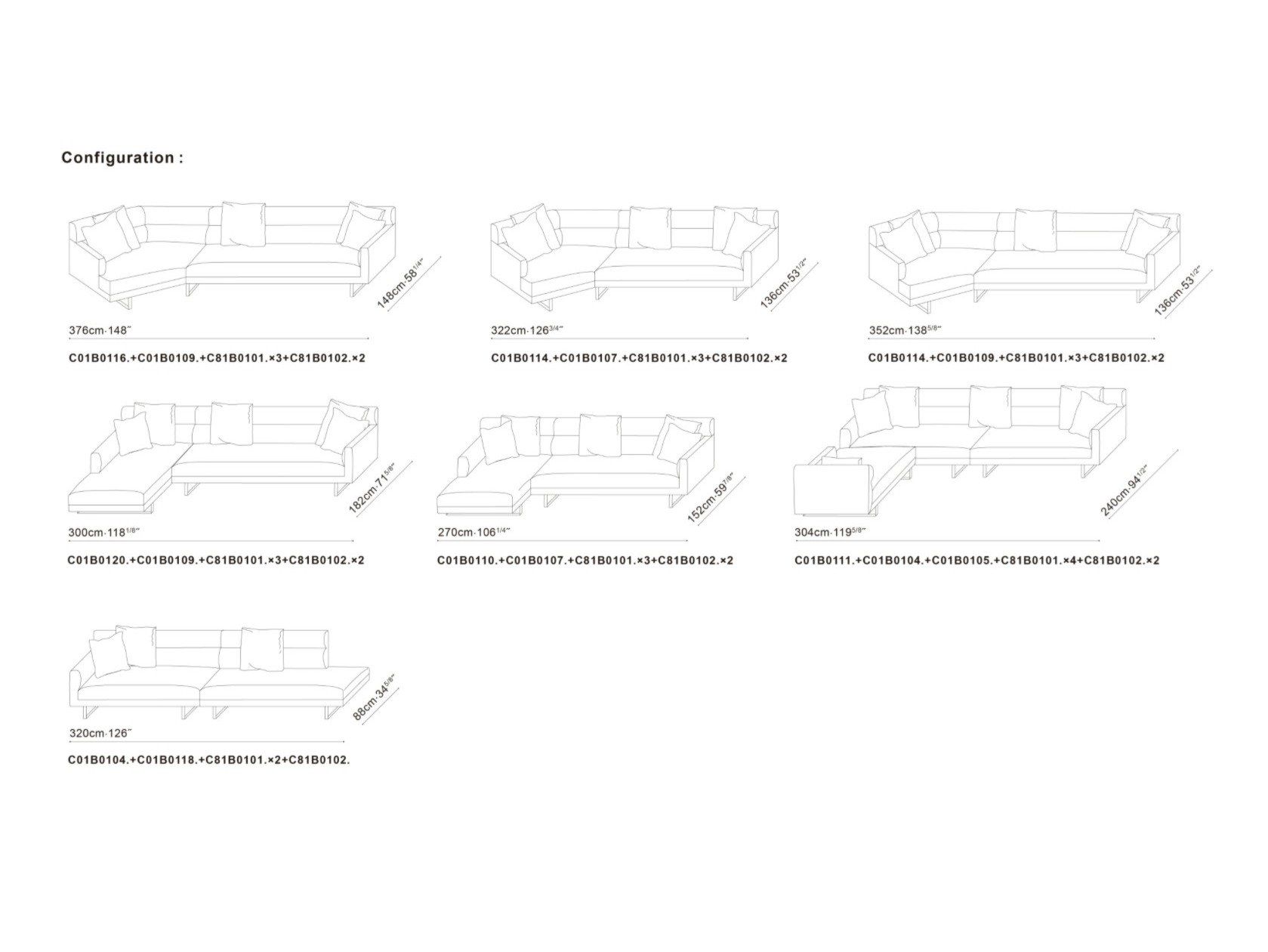 Изогнутый диван из ткани CAMERICH Amor ARCH-00151662 - Вид №14