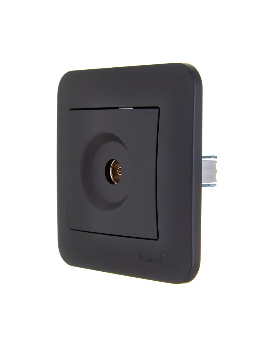 ASTI Розетка ТВ проходная чёрный бархат LEZARD 7081-4242-129 - Вид №2