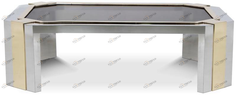 KOKET Низкий журнальный столик из нержавеющей стали и стекла sun-id-1457870