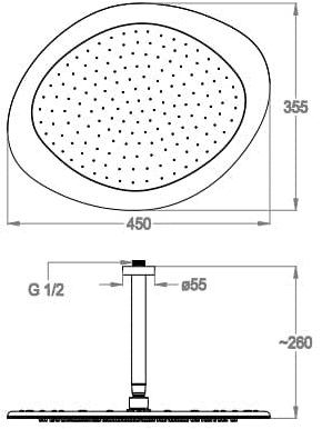 Fir Italia Хромированная потолочная душевая лейка Soffioni doccia 9370956 - Вид №1