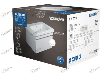 DS006002222 Комплект мебели DuraStyle #DS0060 650 x 455 мм Белый глянцевый декор Duravit