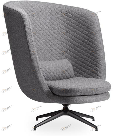 ROSSIN Кресло поворотное на козелке из ткани с высокой спинкой Cleo metal sun-id-1450921