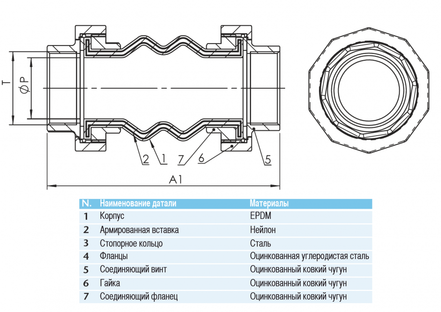 CIMBERIO CIM 8000 32 Виброкомпенсатор резьбовой CIM 8000 PN 16  - Вид №1