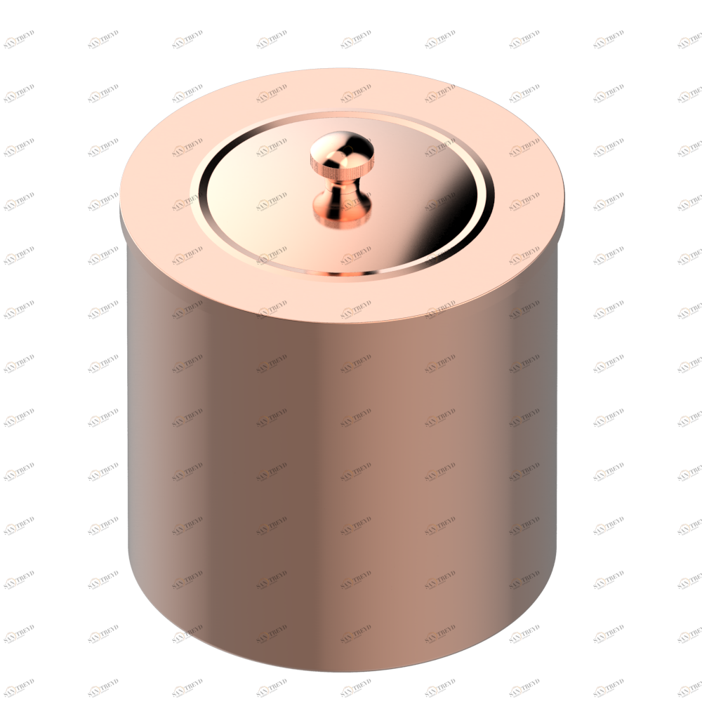 A54-712CL WASTE BASKET WITH COVER Diameter : 200 mm Thg-paris Art Déco Blush PVD A54-712CL CAT.F