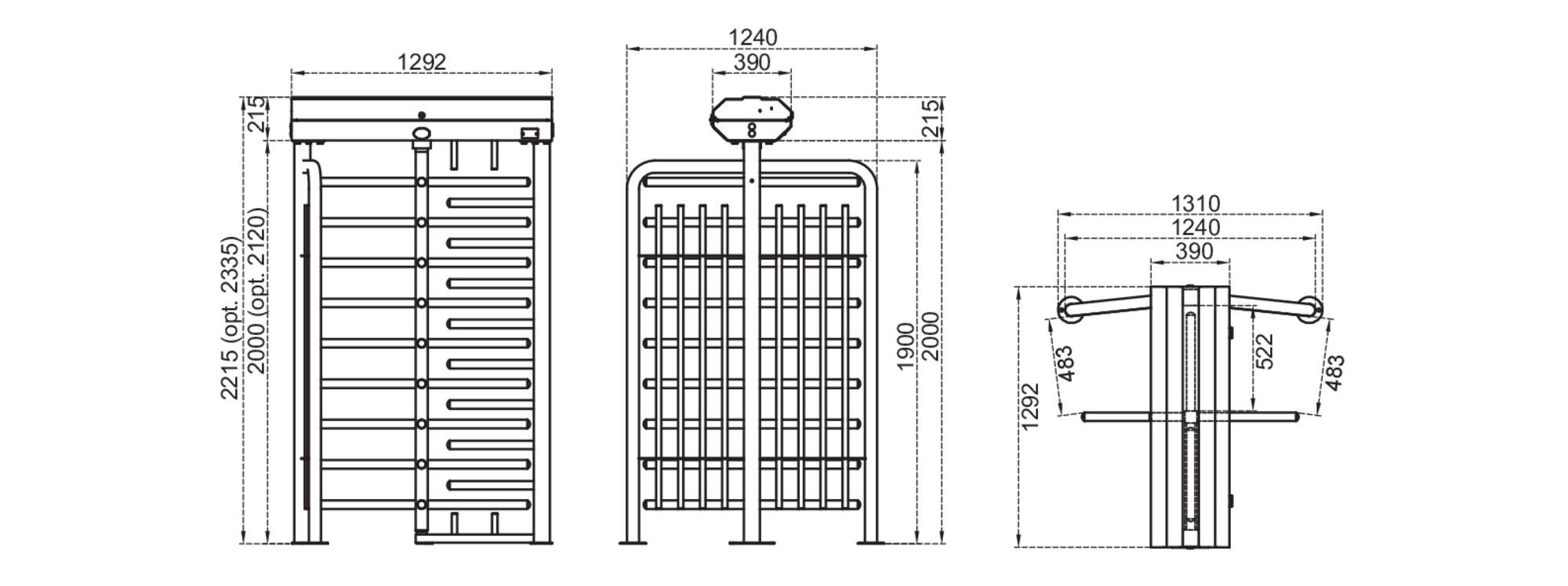 Турникет в полный рост CAME BTX400N1-S ARCH-00081853 - Вид №2