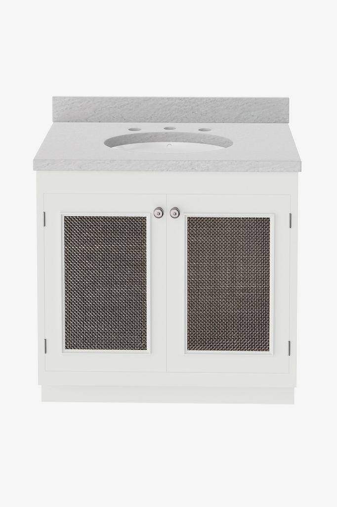 999497 Одноместный туалетный столик Belden с сеткой 36 "x 24" x 21 "x 33 1/4" Waterworks 