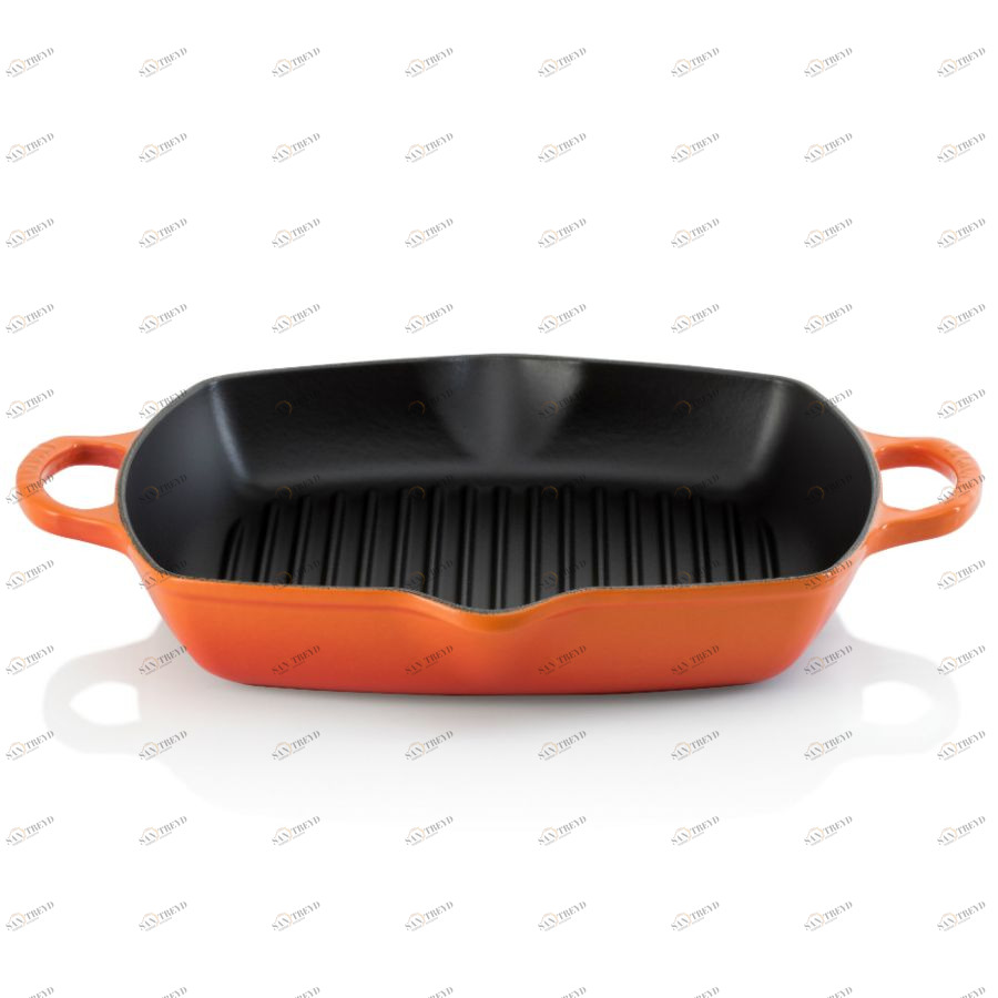 Сковорода-гриль чугунная Le Creuset, квадратная, 30 см, оранжевая 20200300900422