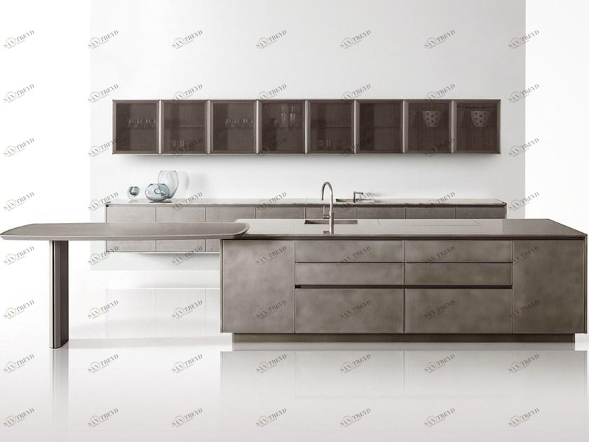 Giorgetti Модульная деревянная кухня со встроенными ручками sun-id-1380092