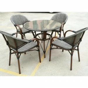 Мебель садовая коричневая на 4 персоны, искусственный ротанг Torem AFINA  240978 Коричневый