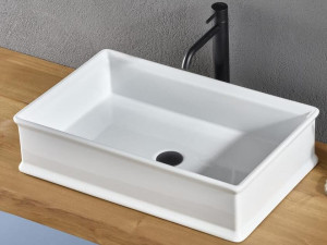 Керамическая столешница прямоугольная раковина