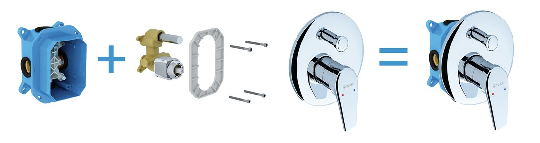 Смеситель скрытого монтажа c переключателем NO 065.00 Ravak X070045 - Вид №1