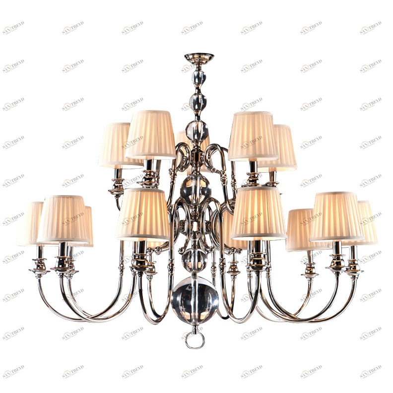 Люстра Holandesa от Schuller прозрачная/стальной/кремовая 682150 SCHULLER ДИЗАЙНЕРСКИЕ, ДВУХЪЯРУСНЫЕ 247017 Прозрачный;стальной;кремовый 