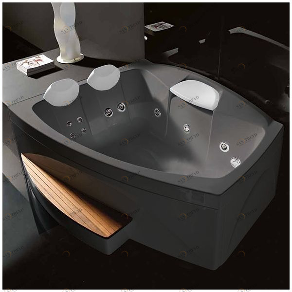 Ванна GRUPPO TREESSE Matrix Slim V763B-SE большая с подголовником глубокая с гидромассажем и дезинфекцией серая STXV763BSE