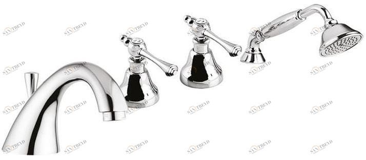 Rubinetteria Giulini Комплект для ванны с ручным душем на 4 отверстия Londra 7265