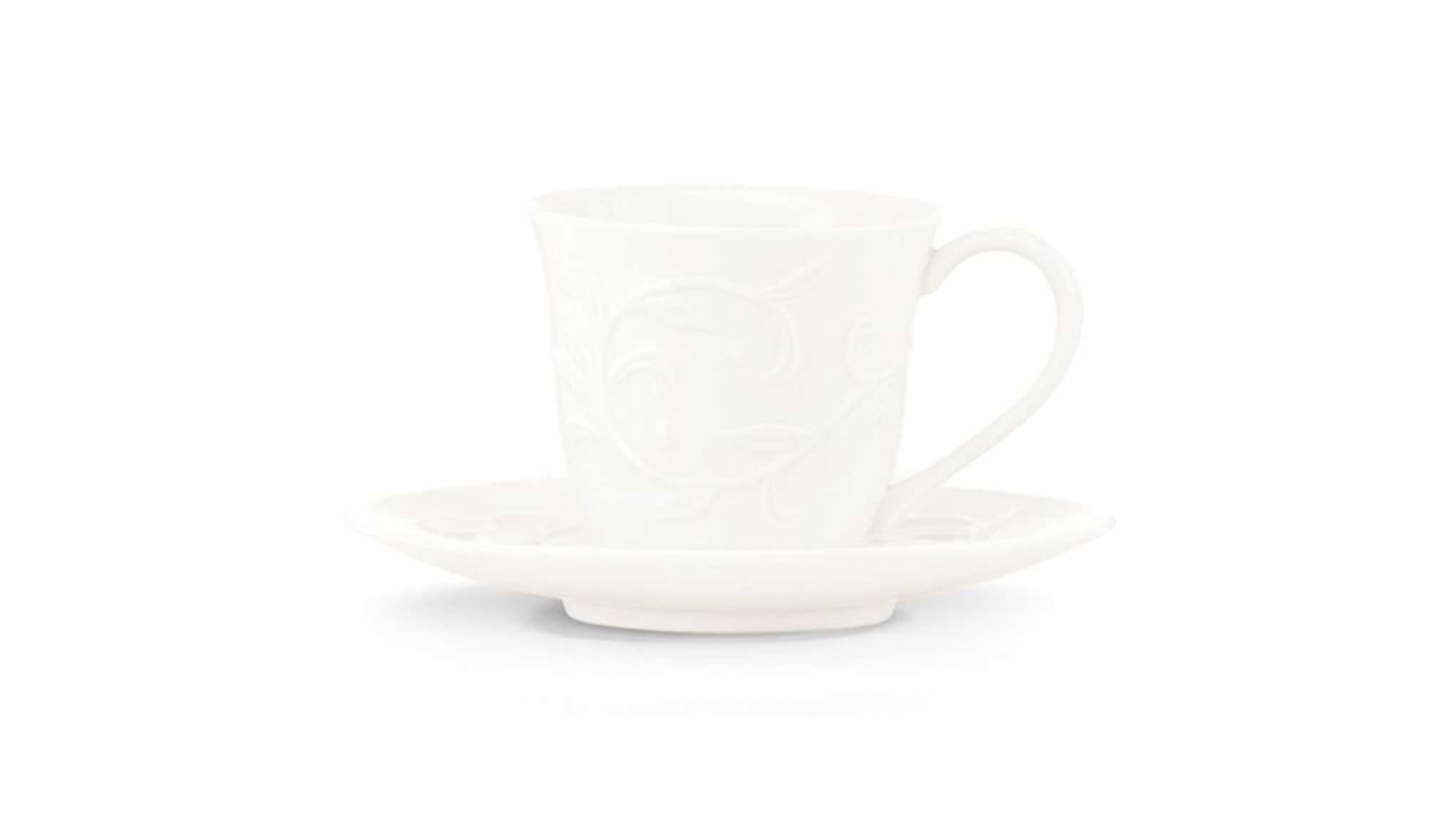 10665772 Lenox Набор из 2 чашек кофейных с блюдцами Lenox "Чистый опал, рельеф" 90мл Фарфор  - Вид №1