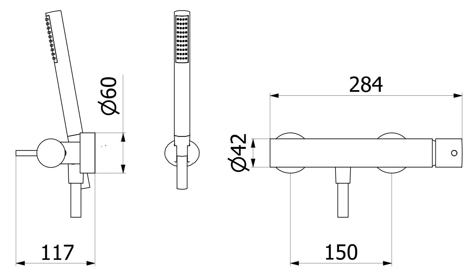 Открытый смеситель для душа с ручным душем IB Milano Torino ARCH-00053261 - Вид №9