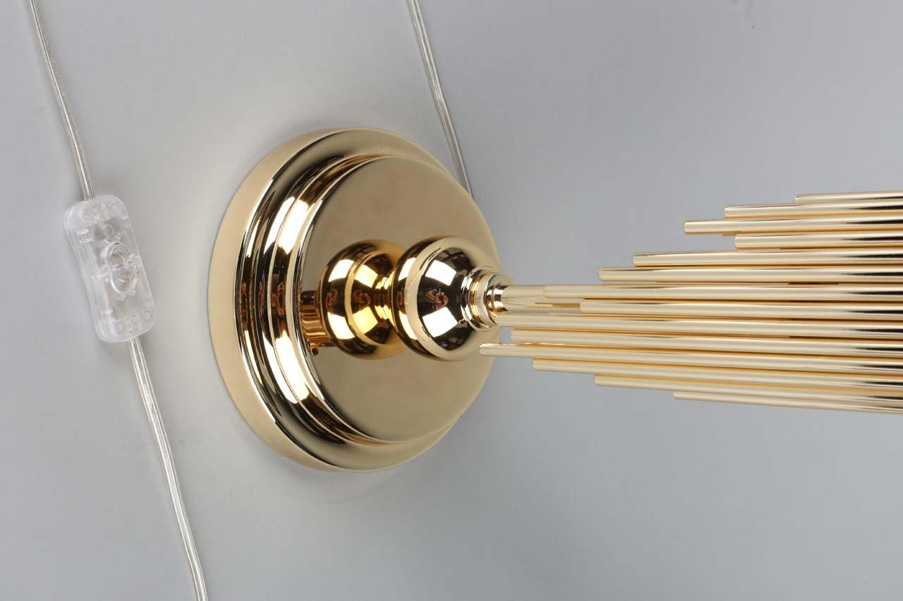 Настольная лампа золотая с белым абажуром Avelengo OML-83604-01 OMNILUX КЛАССИЧЕСКИЕ 00-3834828 Белый;золото  - Вид №1