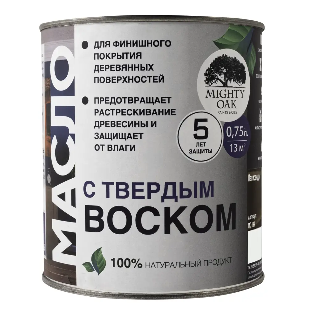 Масло-воск MIGHTY OAK для дерева «Палисандр» 0.75 л 82767817 STLM-0035723 - Вид №1