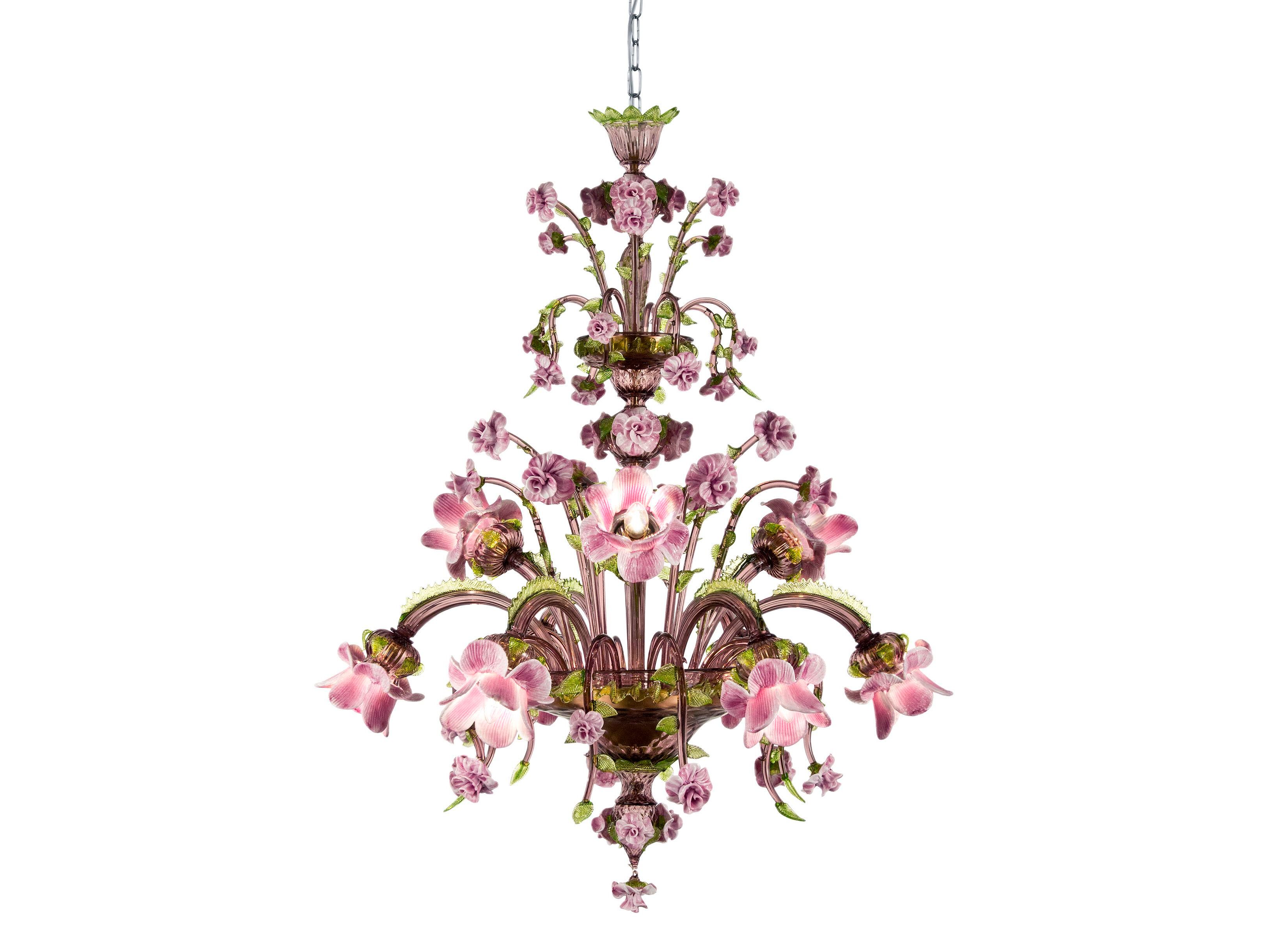 Подвесной светильник из муранского стекла MULTIFORME Розовые розы ARCH-00152886