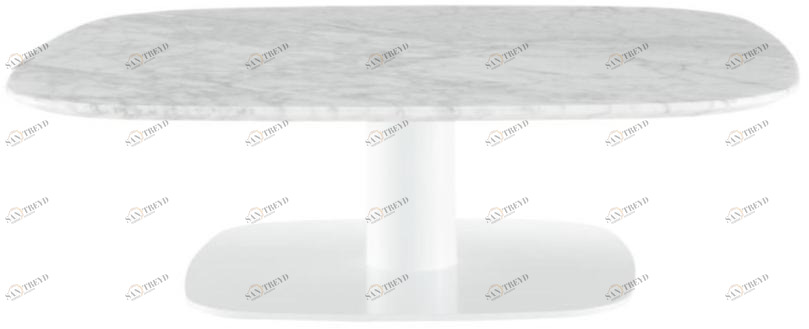 Ligne Roset Низкий квадратный журнальный столик из каррарского мрамора Alster 0050dn2l