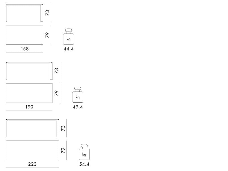 Прямоугольный стол со стальным основанием и ламинированной столешницей Kartell Four ARCH-00107266 - Вид №61