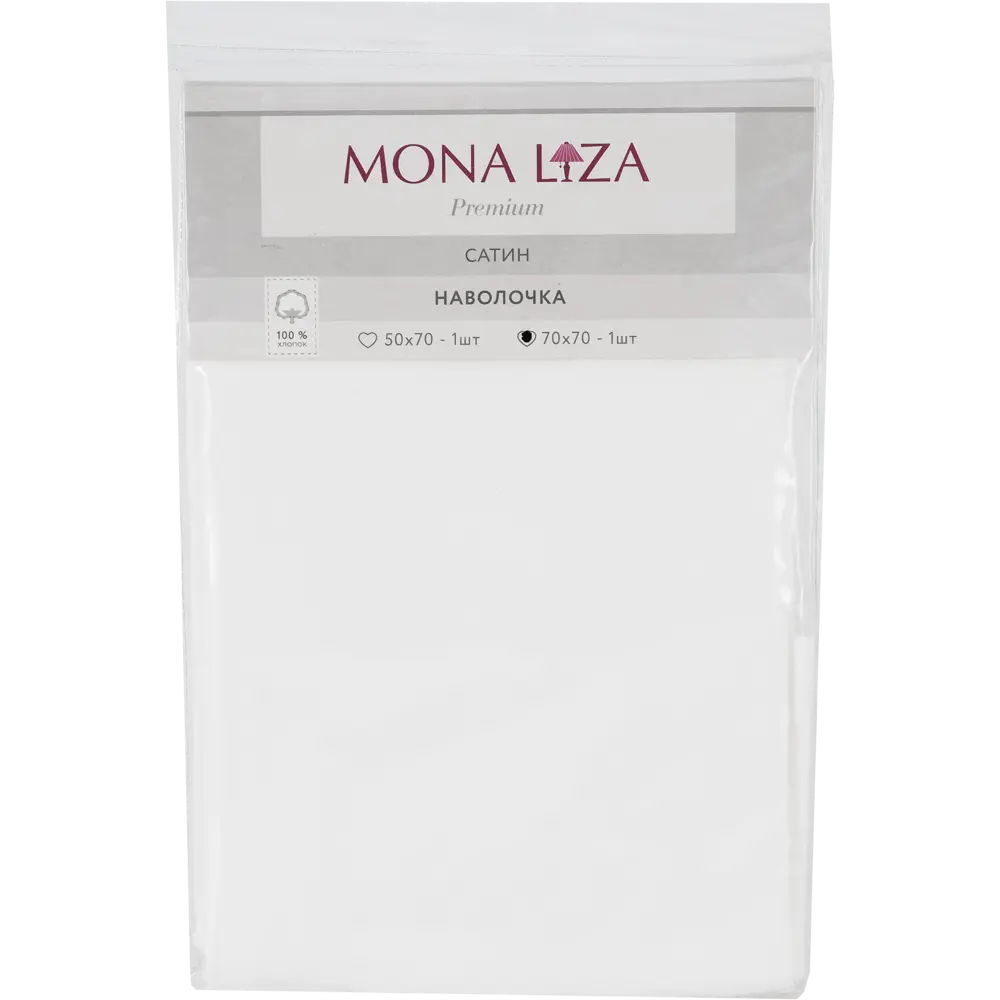 Наволочка Mona Liza Premium 70х70 см сатин цвет белый Santreyd STLM-2101828 - Вид №3