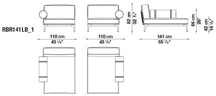 B&B Italia Outdoor Садовый лежак из ткани Ribes sun-id-1476475 - Вид №15