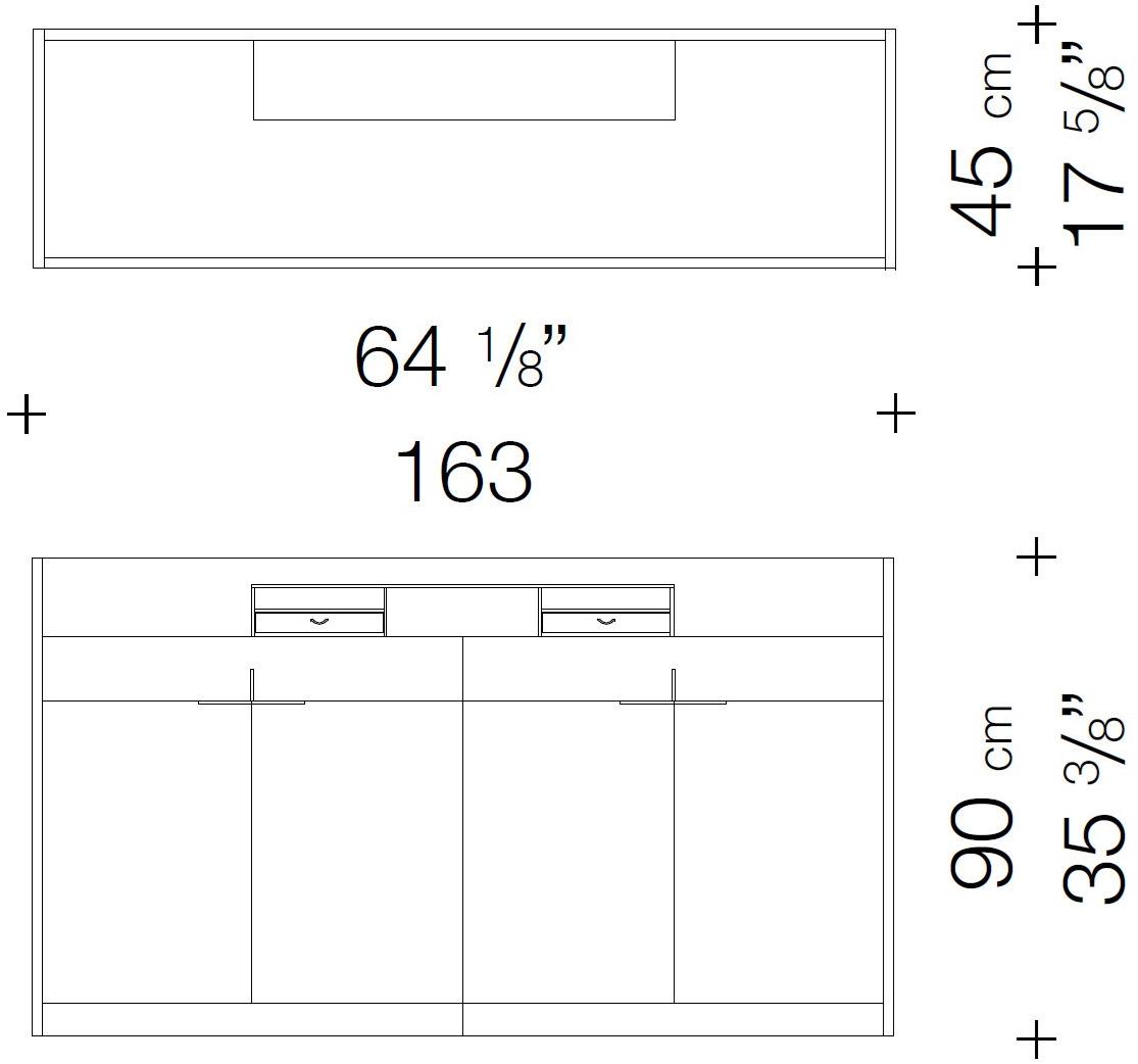 Garbarino Буфет из лакированного дуба с распашными дверцами с ящиками Edgar Ed3 - Вид №1