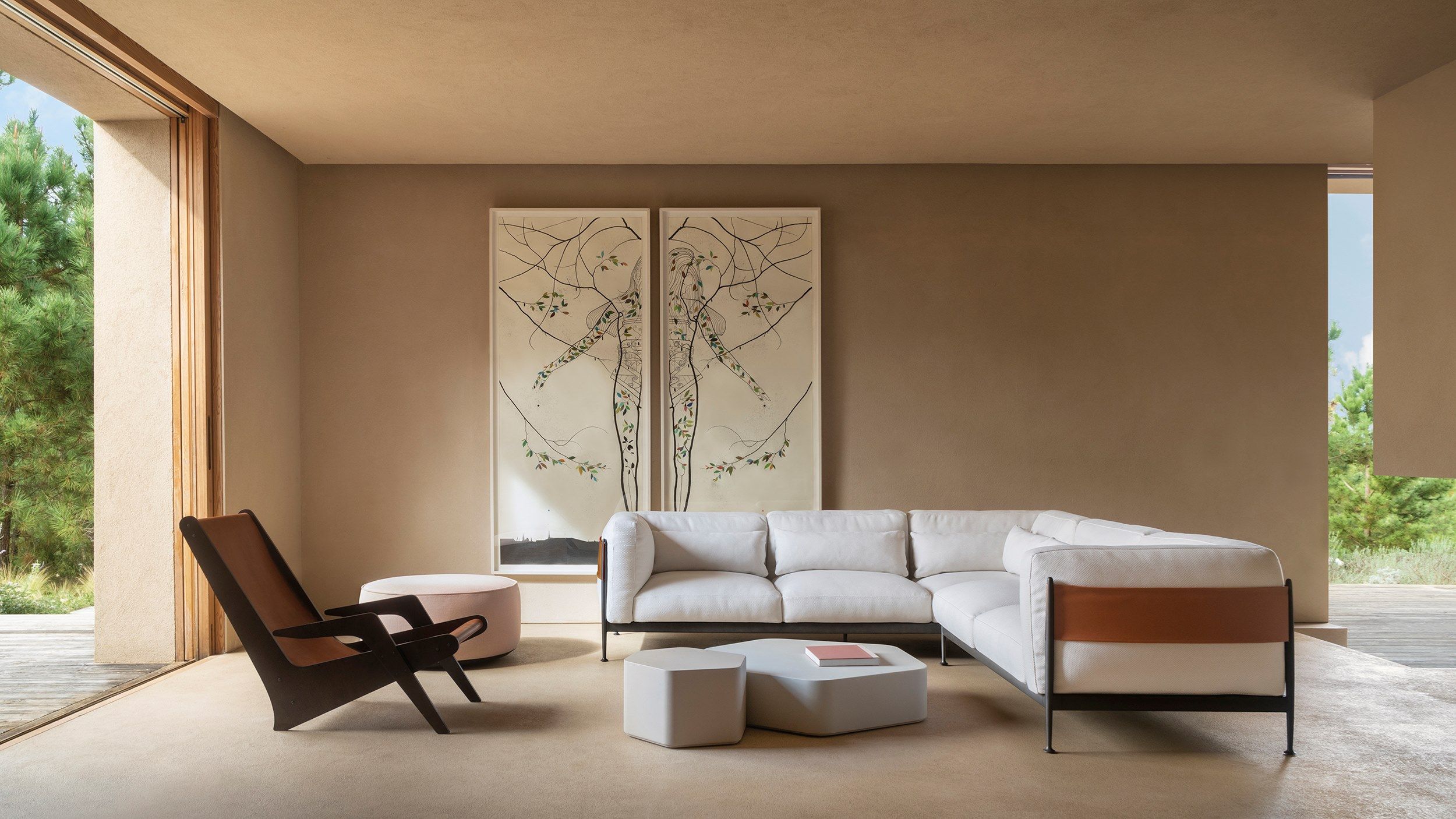 3-местный тканевый садовый диван EXPORMIM Obi ARCH-00017493 - Вид №1