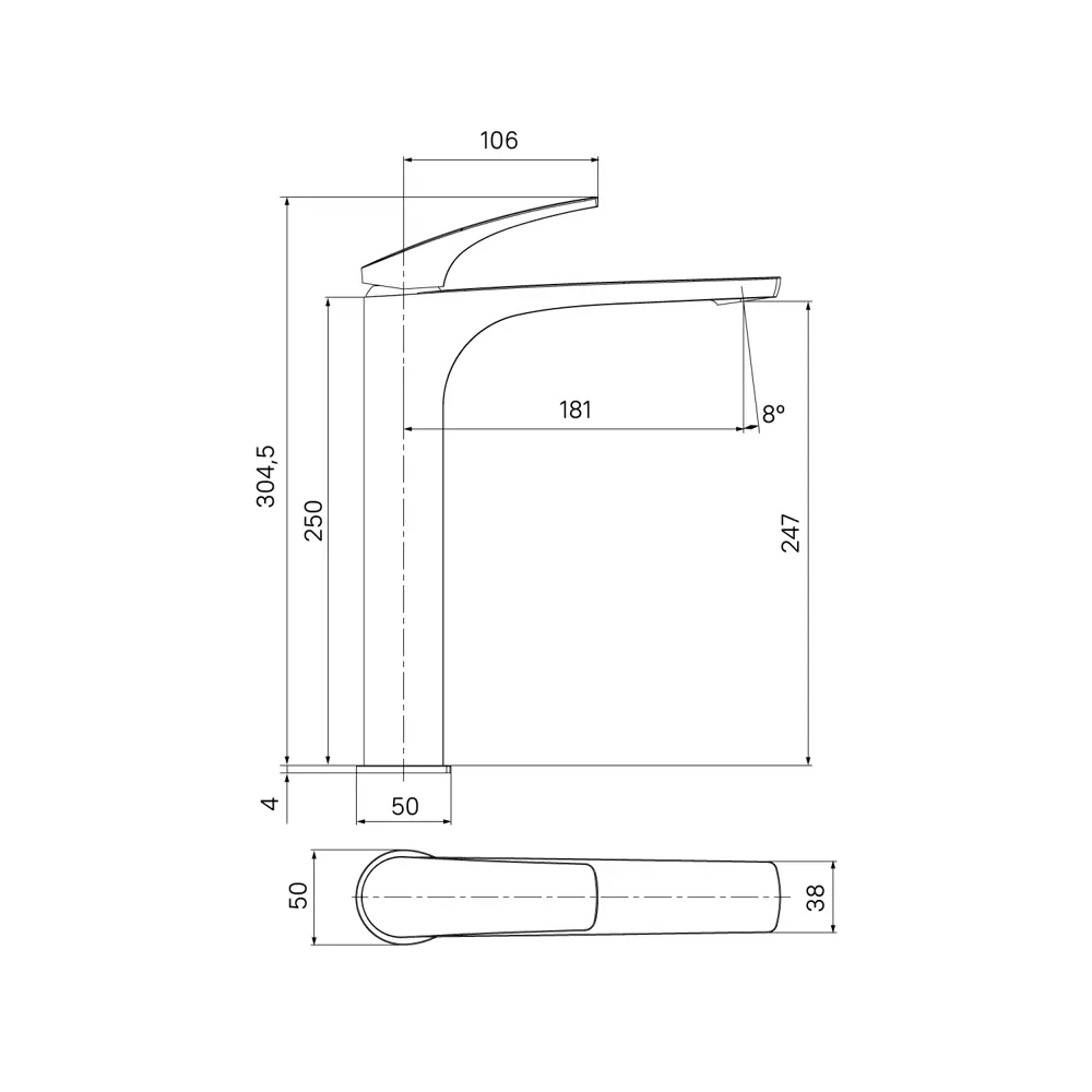 IDDIS Lahta — настольный смеситель для раковины в матовом черном цвете 89348637 STLM-1583051 - Вид №5