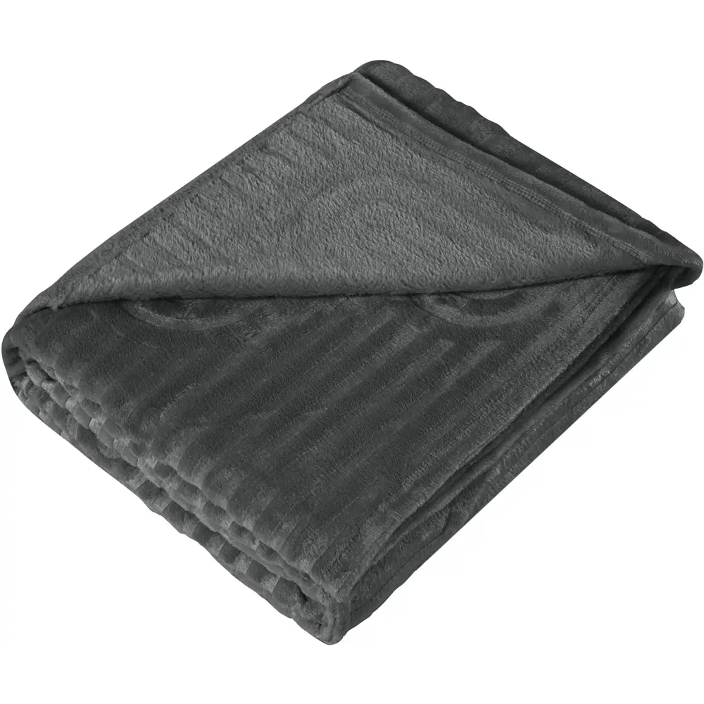 Плед Engera 180x200 см велсофт цвет графит СТОЛИЦА ТЕКСТИЛЯ STLM-2195323