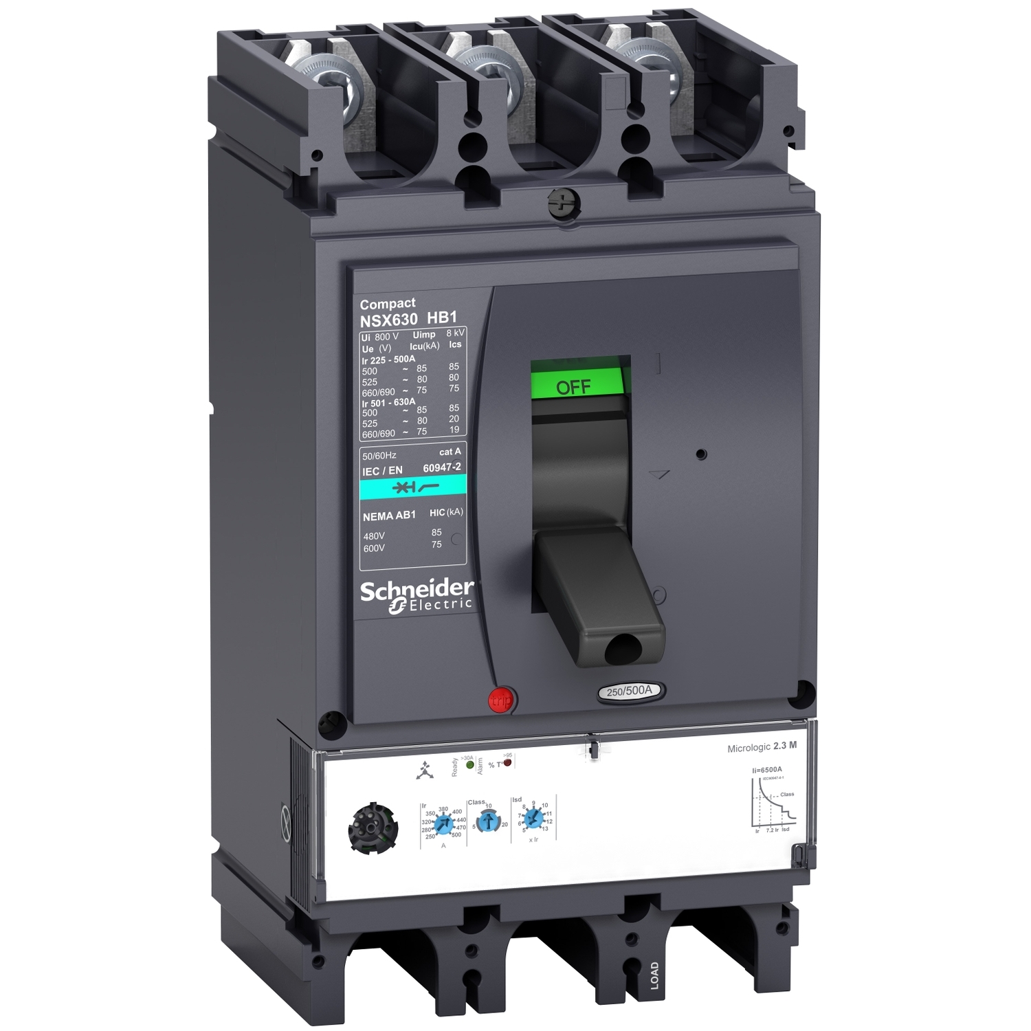 LV433723 Силовой автомат NSX 630, Micrologic 2.3 M, 75кА, 3P, 500А Schneider Electric Compact 