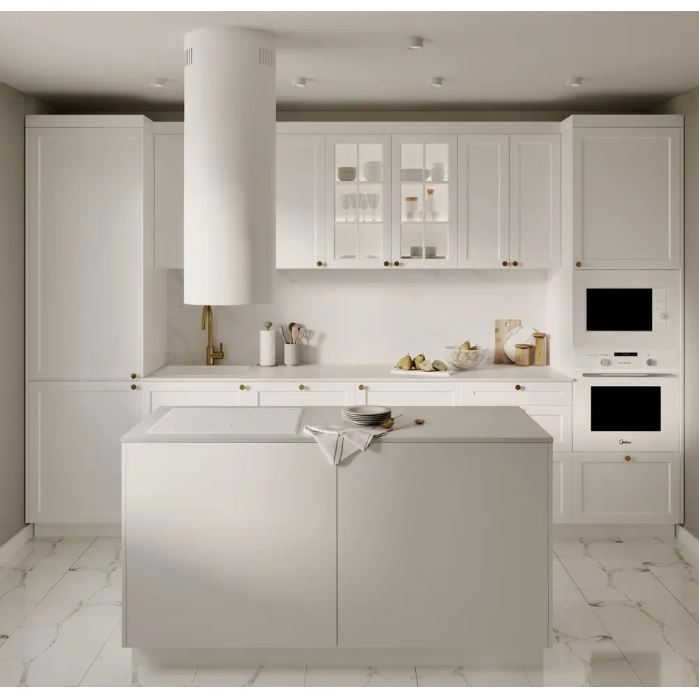 Фасад кухонный DELINIA ID Ньюпорт 80x38 см матовый белый с филенкой 82010387 STLM-0863928 - Вид №5