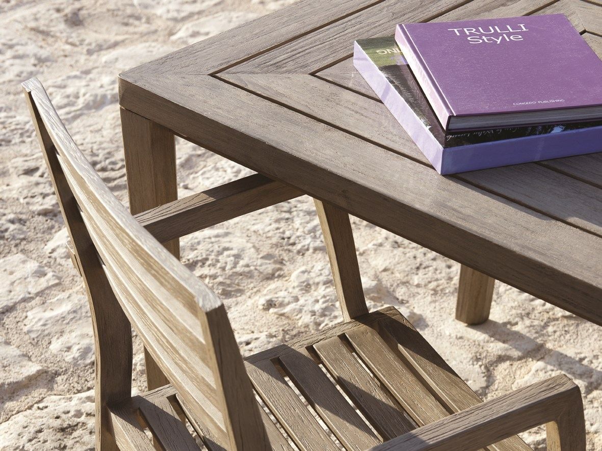 Деревянный квадратный садовый стол Ethimo друзья ARCH-00104459 - Вид №7