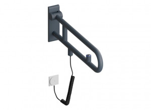 801.50B770 Откидная опорная рейка, электронная версия, кнопка смыва HEWI Edition matt | Polyamid