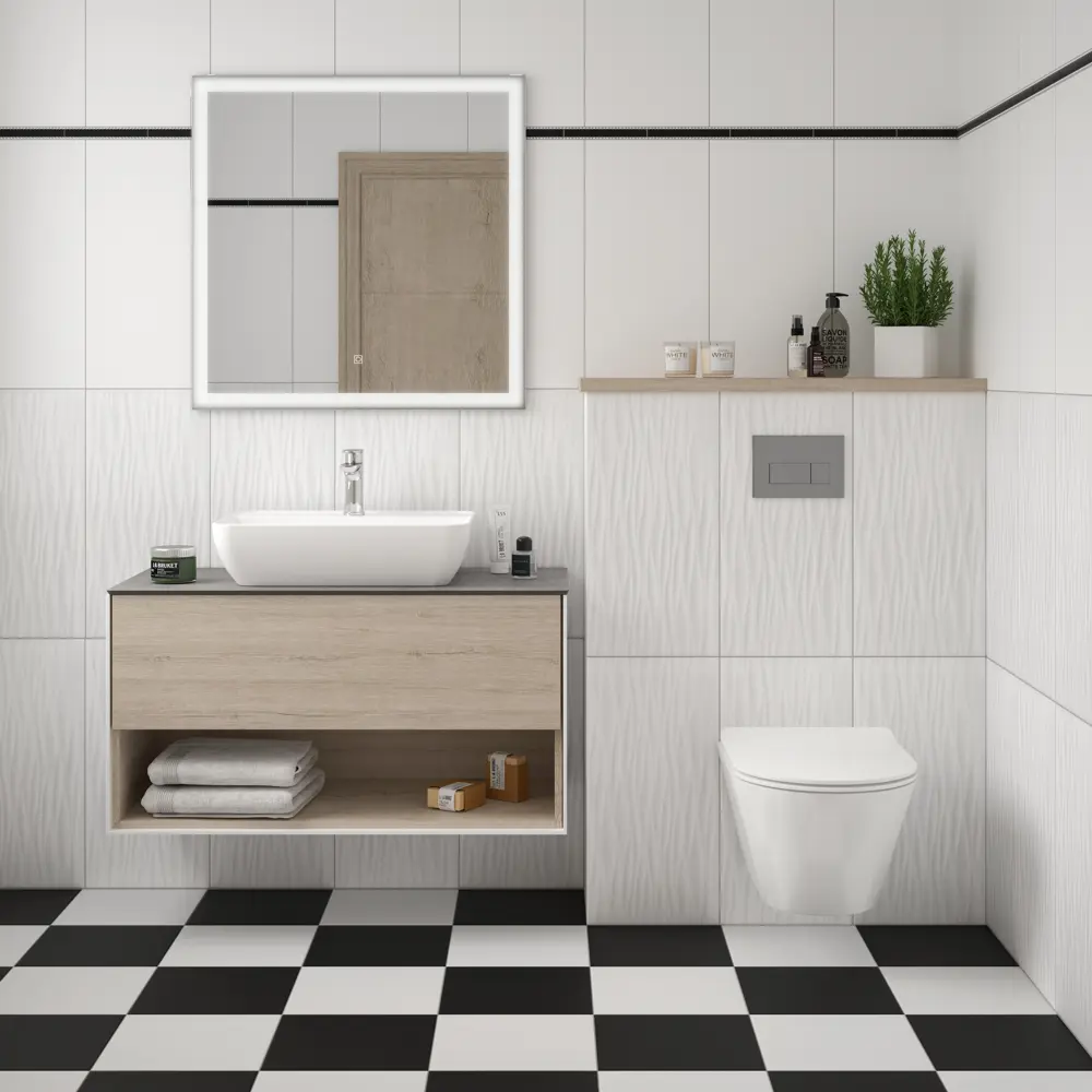 Плитка настенная Kerama Marazzi Полюс 29.5x59.5 см 1.26 м² цвет белый матовый 82419564 STLM-2098326 - Вид №5