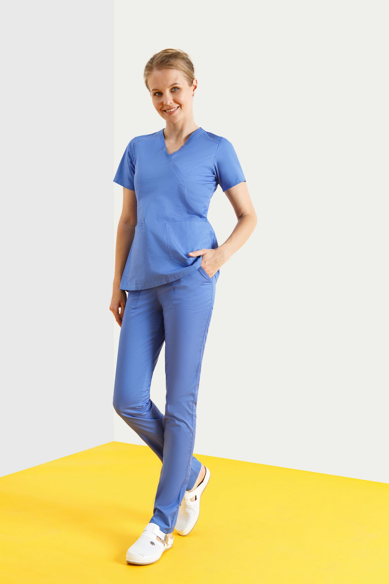 63957 Брюки женские цвет blue SINDIKA  Медицинская одежда  размер 54 (XXXL)  - Вид №2