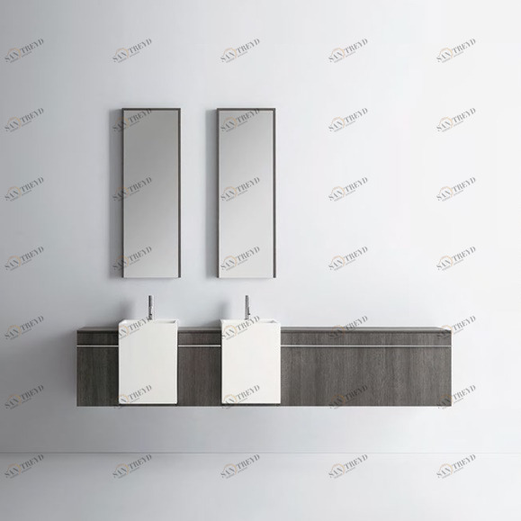 Комбинация ванной комнаты S111 в отделке PROP 49 Mineralmarmo / Venato Fumo MILLDUE SINTESI SINTESI111
