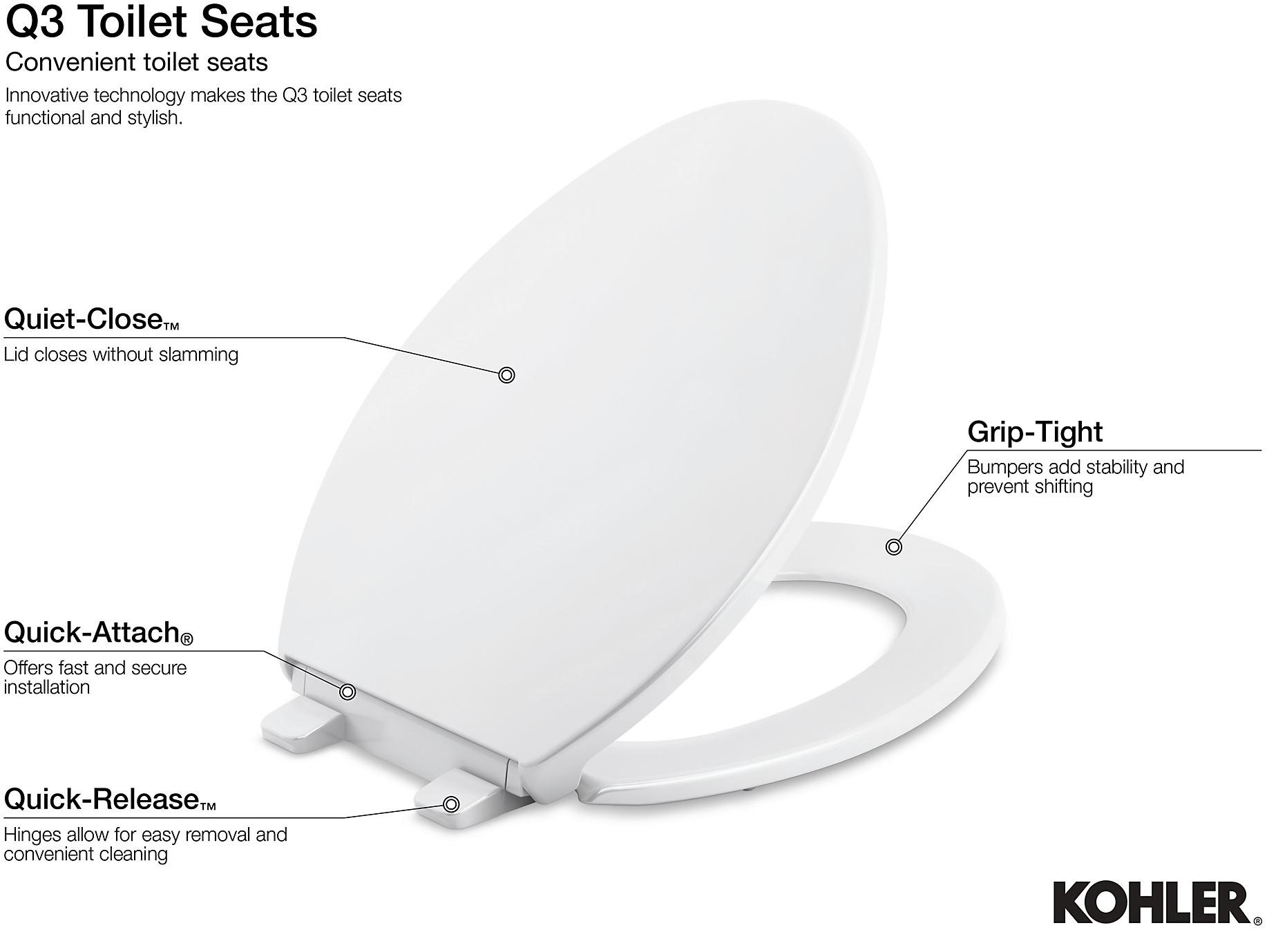 KOHLER Cachet Nightlight Quiet-Close  Круглое переднее сиденье для унитаза K-75758-95  - Вид №2